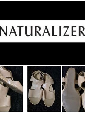 Naturalizer Women's Beige Leather Sandals